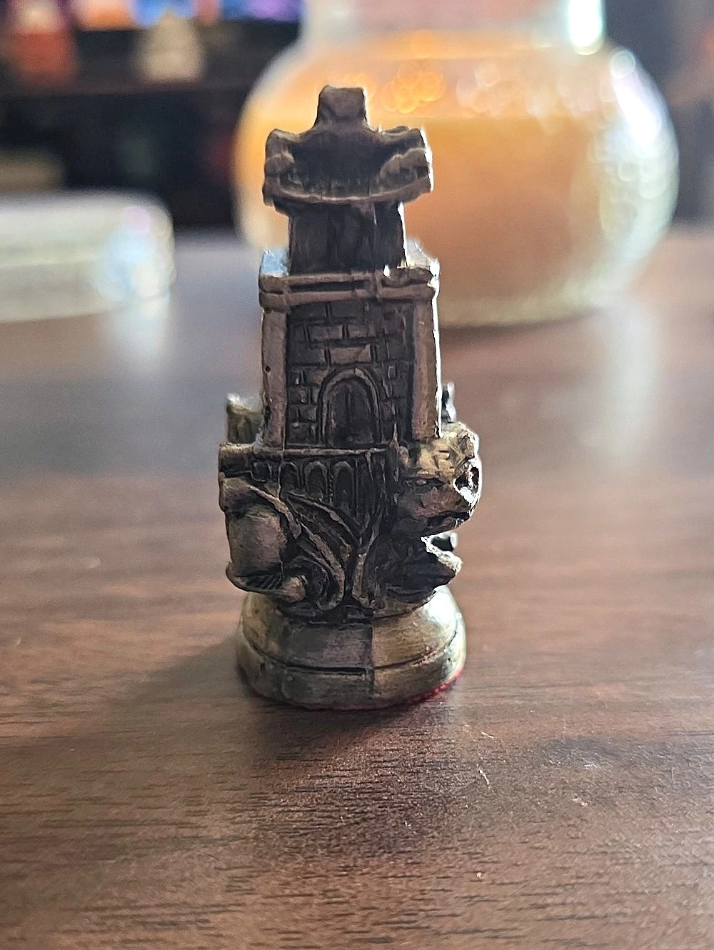 Vintage Metal Pagoda Rook Chess Piece Replacement(U)